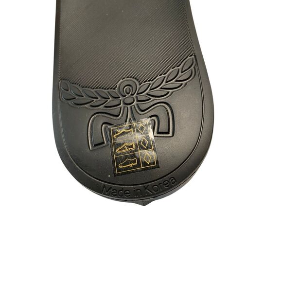 NIB MCM Mens US 10 Persimmon Orange Visetos Monogram Print Vamp Slide Sandals - Picture 7 of 16